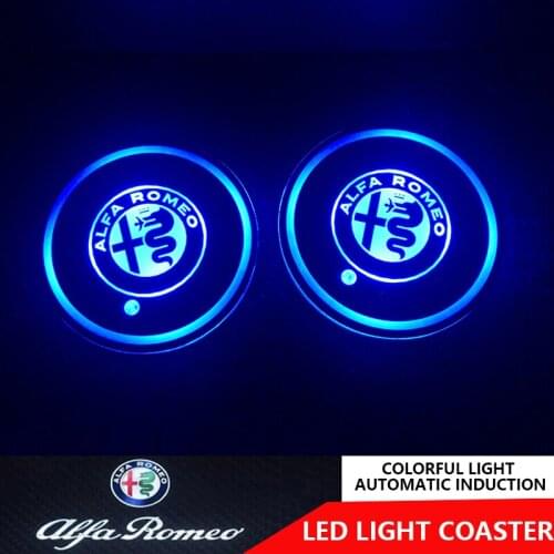 Car Coaster Water Cup Bottle Holder Led Luminous Pad For Alfa Romeo 159 147 156 Giulietta Sp Mito Auto Accessories 2021 2020