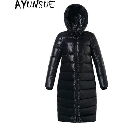 AYUNSUE Thick Womens Down Jacket Hooded Winter Coat Women 90% Duck Down Jackets Korean Long Puffer Jacket Warm Parka KJ2699