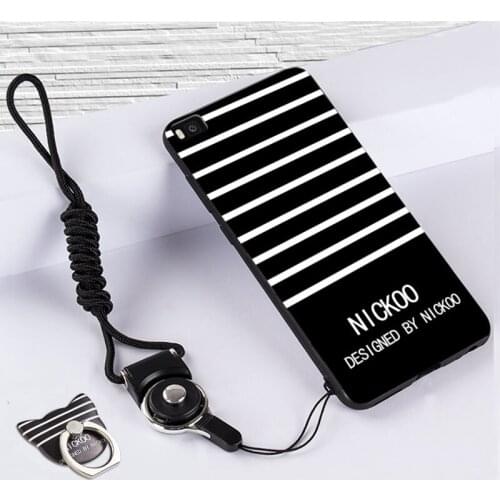 Huawei P8 case with Ring full coverage protector Cartoon 3D relief silicon Fitted Case and Lanyard back cover for huawei p8 case