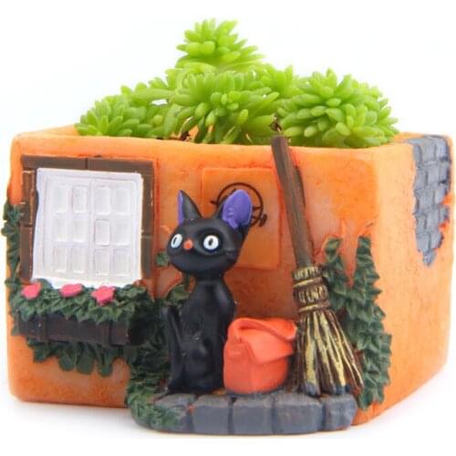 My Neighbor Totoro Delivery PVC Cat Action Figure Doll Anime Service Black Magic Broom Bag House Decor Resin Plastic Model