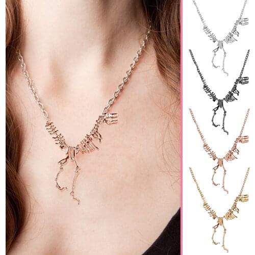 Gothic Necklace Womens Neck Chain Dinosaur Neckalce Chians Gold Sliver Metal Pendant On The Collar Neck Jewelry Accessories