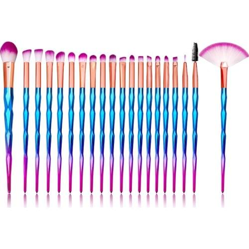HMG 20pcs Diamond Makeup Brushs Set Eyeshadow Foundation Comestic Brushes Kit Beauty Make Up Tool Brochas Maquillaje Eyelash