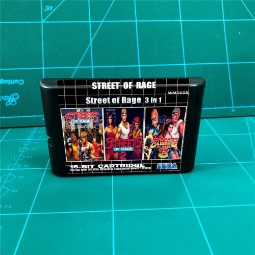 Street of Rage 3 in 1 - 16 bit MD Games Cartridge For MegaDrive Genesis console