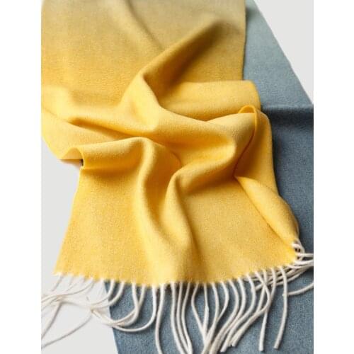 Gradient cashmere shawl cashmere scarf Women new autumn and winter thickening warm scarf wool scarf shawl 200-60