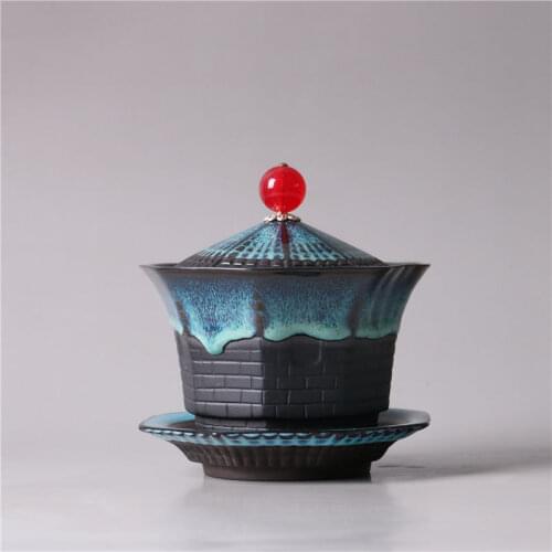 Ceramic Household Retro Glaze Tea Tureen Chinese Kung Fu Teaware