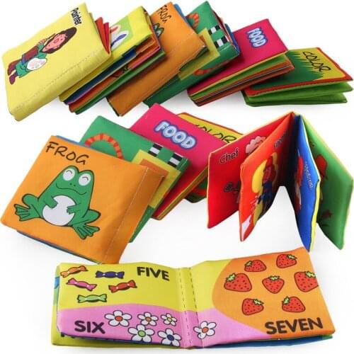 8 Pages Baby Cloth Book Soft Animal Shower Book Toy Newborn Stroller Hanging Washable Toy Early Learning Educational Baby Toys