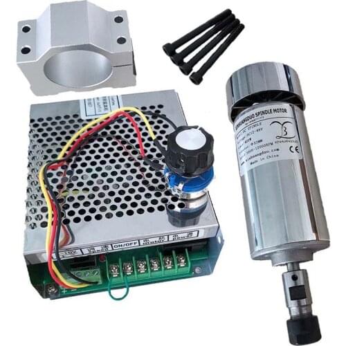 Air Cooled 0.4KW CNC Spindle Motor Kit ER11 ER16 Chuck 400W DC Motor + Power Supply Speed Governor For DIY CNC Engraving Machine