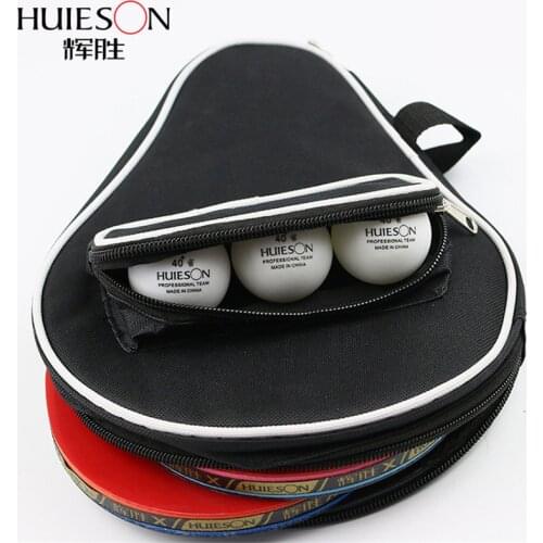 Huieson Super Size Gourd Shape Table Tennis Racket Container Bag for 2 Rackets and 3 Balls Big Capacity Table Tennis Case