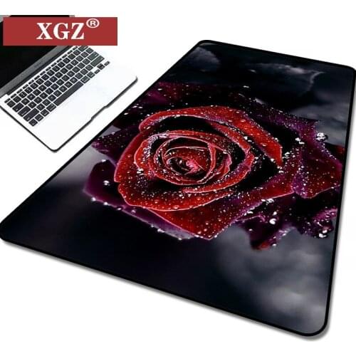 XGZ rosa flor rosa grande flor mouse pad para jogos com travamento teclado CS meninas mouse pad para jogos tapete de mesa Slip