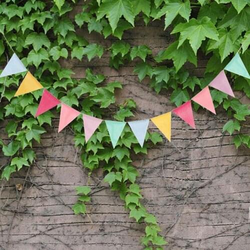 Colourful Jute Linen Pennant Flags Festival Bunting Hanging Banner Decor Hanging Party Garland Wedding Party Banners For Ho J4X4