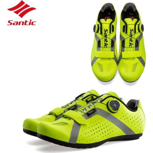Santic Road Bike Shoes Cycling Shoes Men Non-Locking Breathable Road Bicycle Shoes Sport Cycling Sneakers Zapatillas Ciclismo