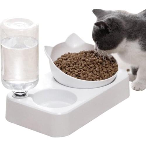 Cat Bowl Pet Feeder Water Dispenser Cat Dog Drinking Bowl Dogs Feeder Dish Cat Feeding Watering Supplies