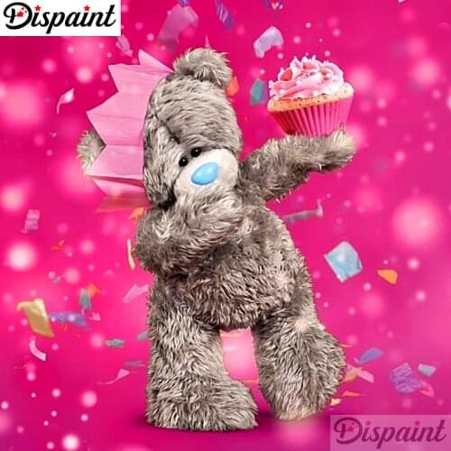 Dispaint Full Square/Round Drill 5D DIY Diamond Painting "Cartoon bear scenery" 3D Embroidery Cross Stitch 5D Home Decor A10213