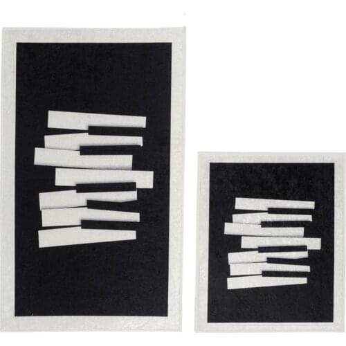 Elite Lux Rectangular 2'li Bath Mat Pad Piano Black
