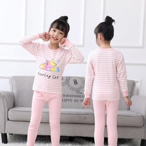Newest Autumn Girls Pajamas Set Cotton Boys Sleepwear Winter Pyjamas Kids Children Baby Clothes Full Sleeve Pijamas 2-13Y