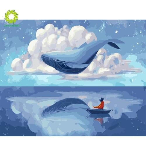 DIY Diamond Painting Cross Stitch Diamond Embroidery whale Full Square Rhinestone Mosaic Unfinished Home Decoration Gift