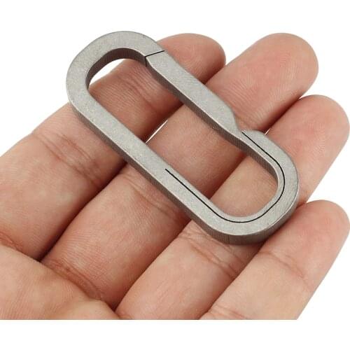 Gray Titanium Alloy Key Ring Outdoor EDC Small Tool Keychain Pocket Buckle