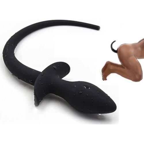 18+ Gay Puppy Play Game Dog Tail Butt Plug BDSM Slave Bondage Silicone Anal Plug Tail Adult Sex Shop Anal Sex Toys for Men Gay