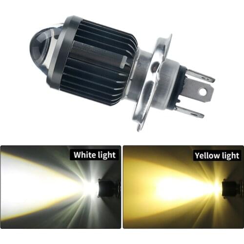 H4 BA20D Moto Led Motorcycle Headlight Bulbs CSP Lens Moto 6000LM Hi Lo Lamp Scooter Accessories Fog Lights White Amber 6000K