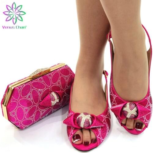 Rose Color Shoes and Bag African Sets Italian lady shoes with Matching Bags Nigerian Women Shoes and Bag To Match for Party