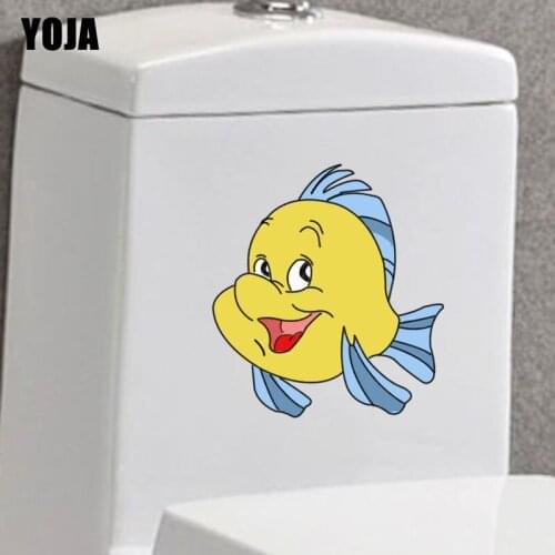 YOJA 21.6*24CM Creative Cartoon Fish Children Room Home Decor Toilet Decal Wall Sticker T3-0929
