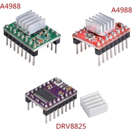 3D Printer Parts StepStick A4988 DRV8825 Stepper Motor Driver With Heat sink Carrier Reprap RAMPS 1.4 1.5 1.6 MKS GEN V1.4 board