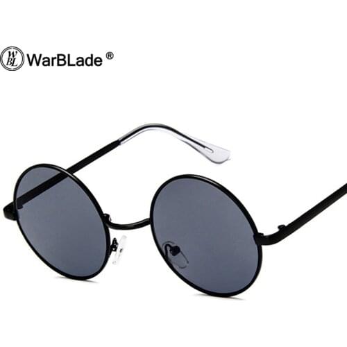 WarBLade Vintage Round Sunglasses Women Men Retro Red Sun Glasses UV400 Small Gold Metal Shades Steam Punk Eyewear Oculos