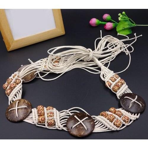 New Women Ethnic Wind Wax Rope Woven Handmade Belt Bohemian Waist Chain Dress Accessories Skirt Belt