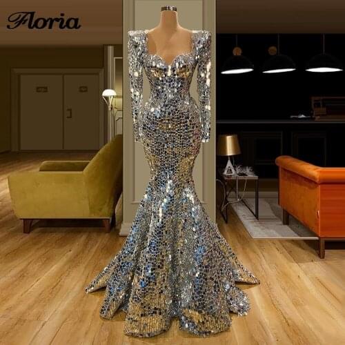 New Elegant Mermaid Evening Dress For Weddings Robe De Soiree Middle East 2020 Formal Prom Dress Islamic Dubai Party Arabic Gown