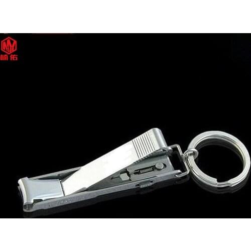 1PC Ultra-Thin Small Foldable Stainless Steel Nail Clippers Outdoor EDC Pocket Tool Keychain