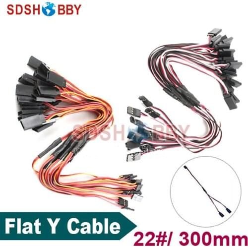 10Pcs*22#/ 22AWG Heavy Duty Flat Extension Y cable 300MM