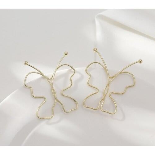 10 pair / lot fashion jewelry accessories metal Exaggerated butterfly line earrings