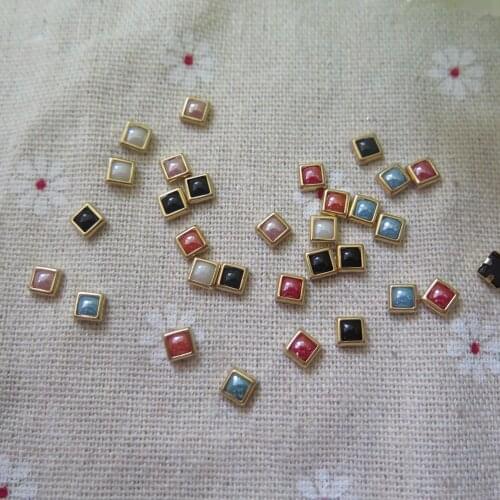 100pcs Cute Mix Colors Glitter Round Resin Decoration Nail Art Decoration