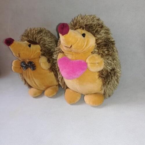 18cm loves hedgehog plush toy lovely hedgehog a pair lovers doll baby toy birthday gift w0400