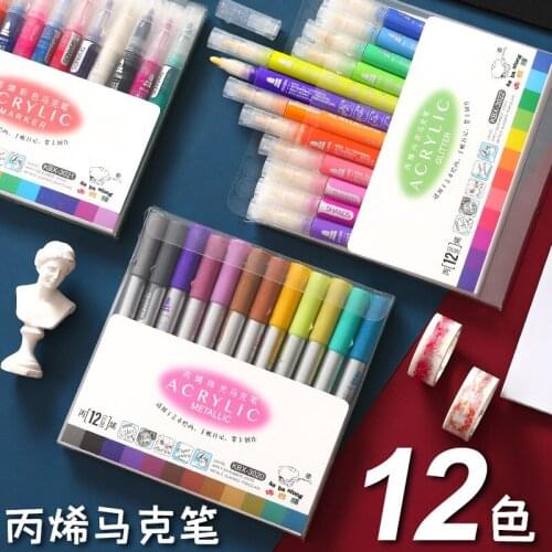 2.0mm Acrylic Marker Art Marker Highlighter Glass Porcelain Cup DIY Nail Art Painting School Office Supplies Stationery