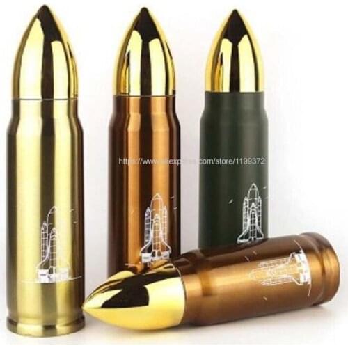 20pcs 500ml Stainless Steel Bullet Flask Water Bottle Drinking Cup Thermos Cups Double Wall Tea Coffee Mug Travel Tumblers