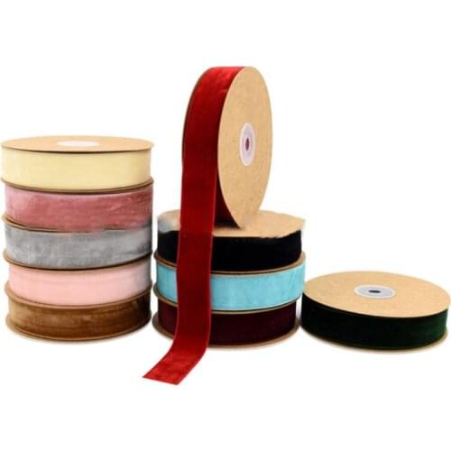 25mm Solid Color Handmade Velvet Ribbon DIY Craft Appliques Sewing for Gift Wrapping Bow Making Hair Clip Accessories