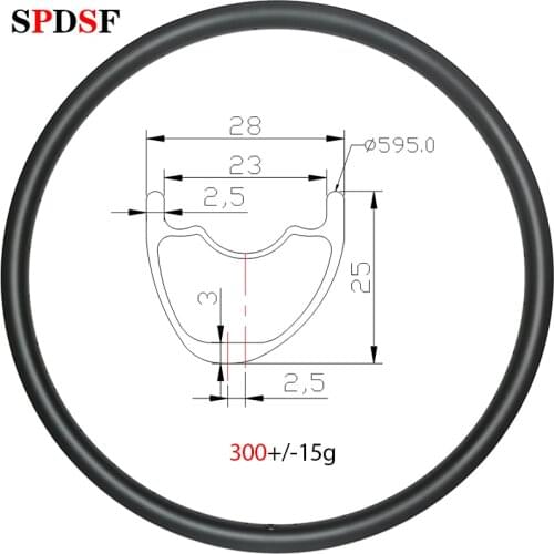 27.5er Ultralight 280g 28mm wide Asymmetric clincher tubeless MTB XC carbon rims 650B disc 25mm deep 24H 28H 32H UD matte glossy