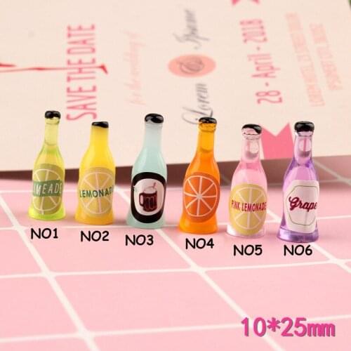 30PCS Wine Bottle Fruit Soda Bottle DIY Cream Glue Epoxy Phone Shell Material Keychain Pendant DIY Decoration