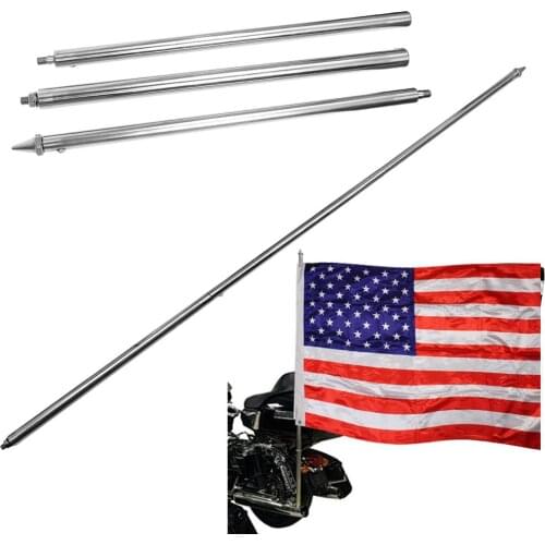 37" x 59" Fit for Harley American Flag Black and White Stripes Pole Length 69inch US Flag Motorcycle Luggage Rack Mounting