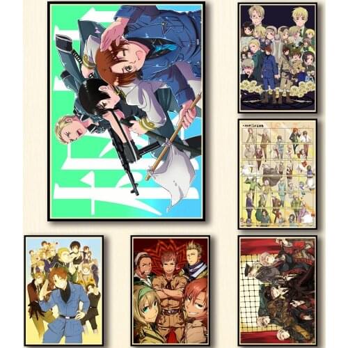 39 Designs Anime Hetalia Whitepaper Poster Artwork Homedecal Fancy Wall Sticker for Coffee House Bar