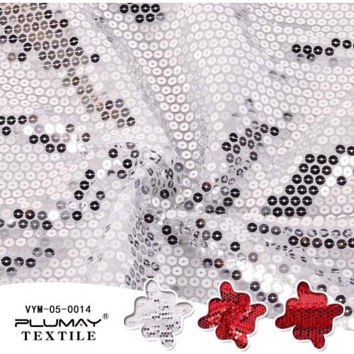 5mm Sequin Iridescent Sparkly Embroidery Fabric Multicolor For Party Dress Wedding Dress by half(1/2) yard