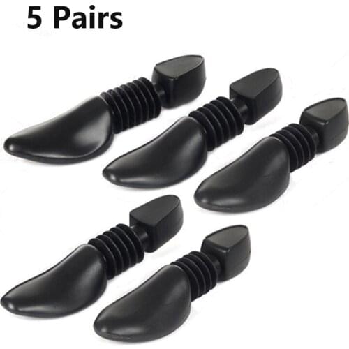 5Pair shoes trees New Environmental Protection Plastic PE Spring Shoe Support Automatic Telescopic Support Black Shoe Tree Men