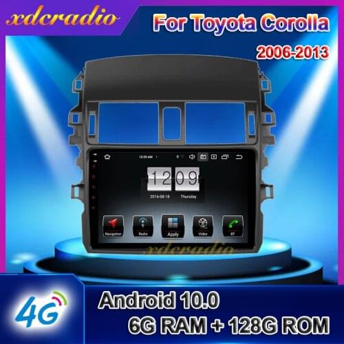 Xdcradio 9" Touch Screen Android 10.0 For Toyota Corolla E140 E150 Car Radio DVD Multimedia Player GPS Navigation 6+128G Carplay