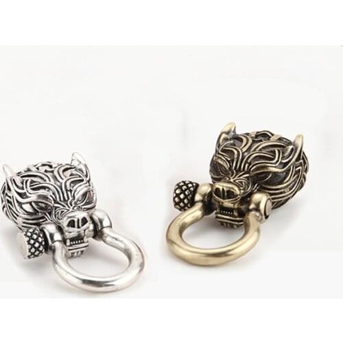 Paracord Beads for Jewelry Making Supplies Gold Spacer Beads Needlework Animal Wolf Diy BraceletAccessories Big Hole