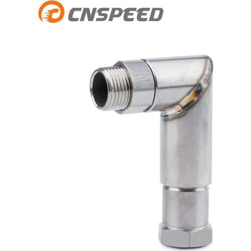CNSPEED O2 oxygen sensor angled extender spacer 90 degree 02 bung extension M18 X 1.5 YC101365