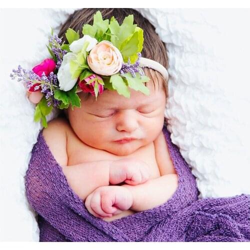 Newborn Flower Headband Nylon Faux Flower Party Flowers Hair Bands Newborn Headwear Photography Props Hair Accessories