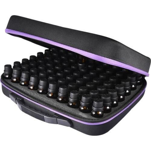 70 Bottles Essential Oil Holder Oil Storage Box Hard Shell Dense Foam Writable Labels Opener Holds Aromatherapy Roller Bottles