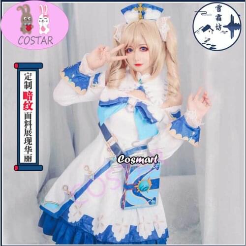 Anime Genshin Impact Barbara Game Suit Lovely Dress Uniform Book Prop Cosplay Costume Halloween Outfit For Women Men New 2020