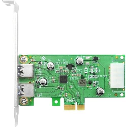 Linkreal 2 Port USB3.0 Type-A Expansion Controller Card Adapter with Super Speed 5Gb/s-LRSU9A72-2A